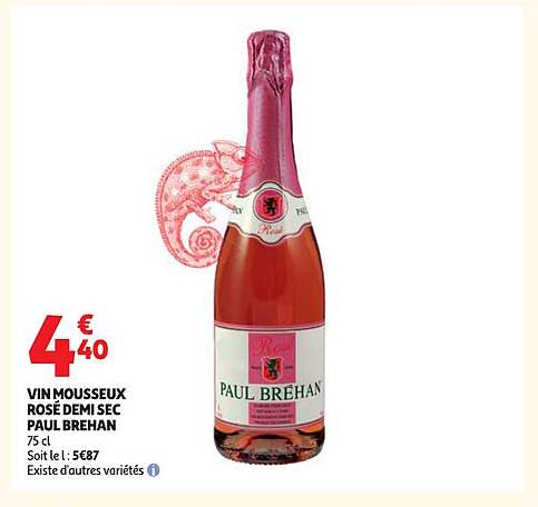 VIN MOUSSEUX ROSÉ DEMI SEC PAUL BREHAN