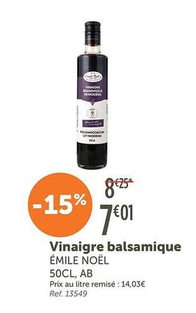 Vinaigre balsamique ÉMILE NOËL 50CL, AB