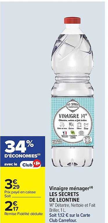 Vinaigre ménager LES SECRETS DE LEONTINE