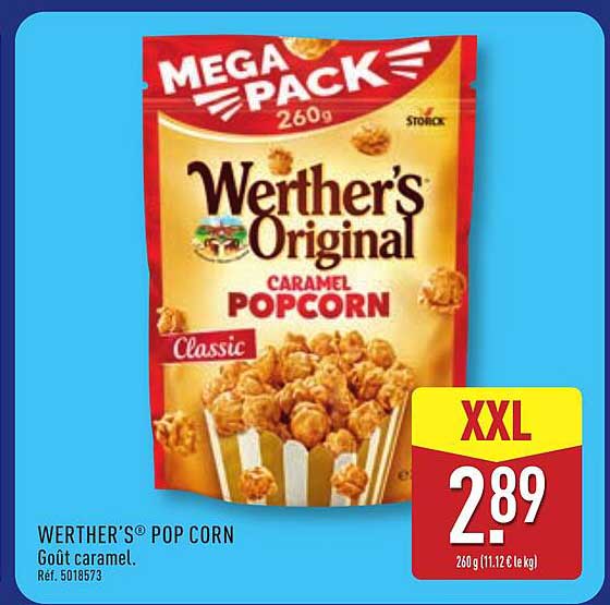 WERTHER'S® POP CORN Goût caramel.