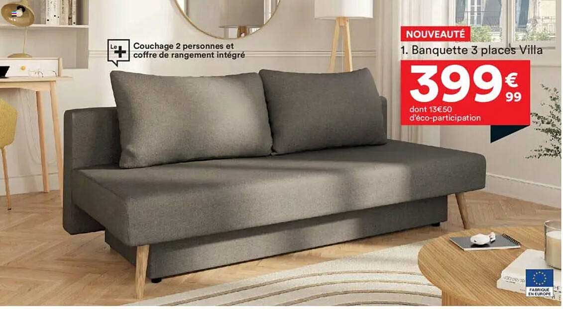 1. Banquette 3 places Villa