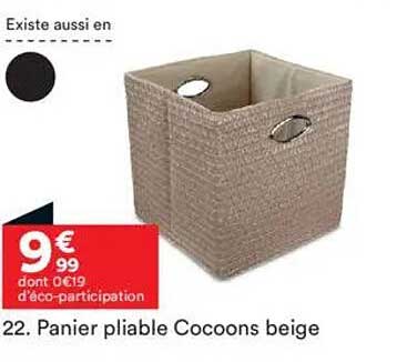 22. Panier pliable Cocoons beige