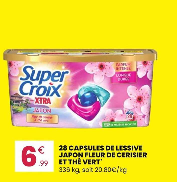 28 CAPSULES DE LESSIVE JAPON FLEUR DE CERISIER ET THÉ VERT