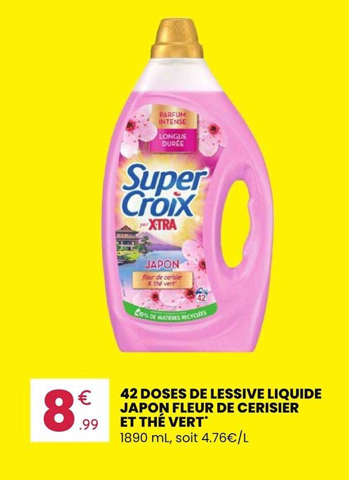 42 DOSES DE LESSIVE LIQUIDE JAPON FLEUR DE CERISIER ET THÉ VERT