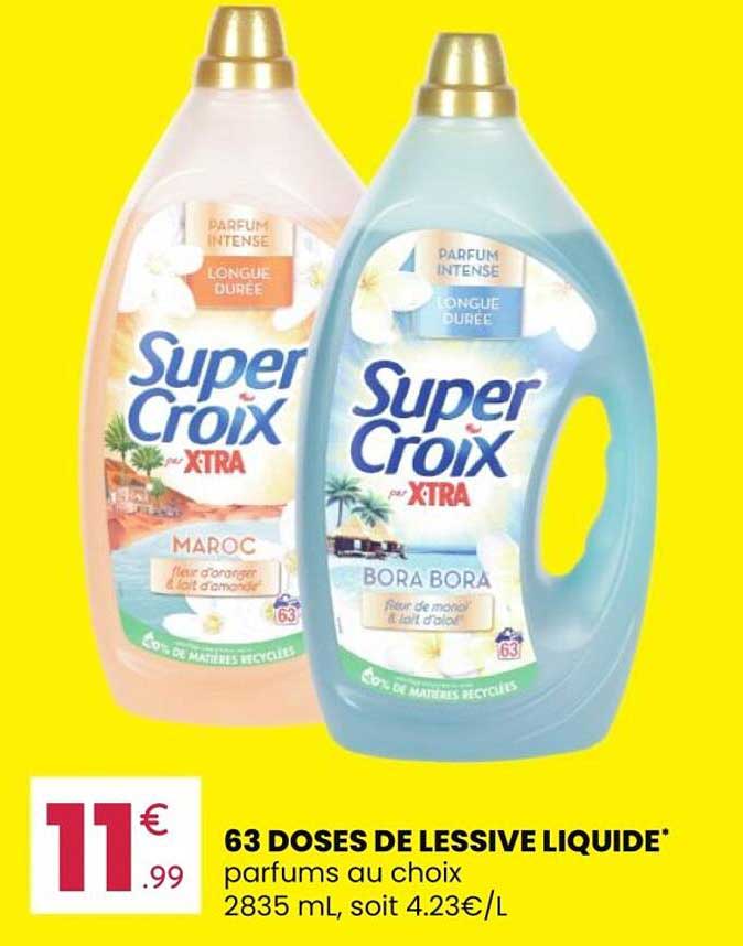 63 DOSES DE LESSIVE LIQUIDE* parfums au choix