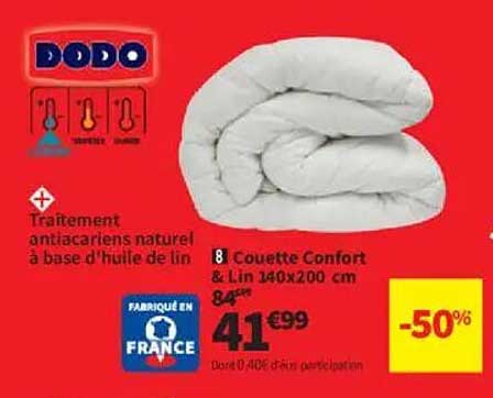 8 Couette Confort & Lin 140x200 cm