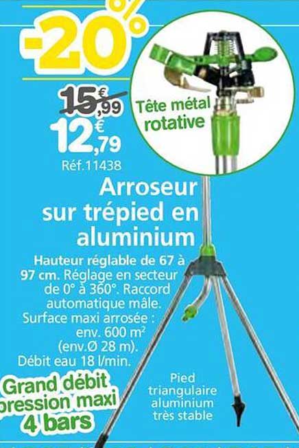 Arroseur sur trépied en aluminium