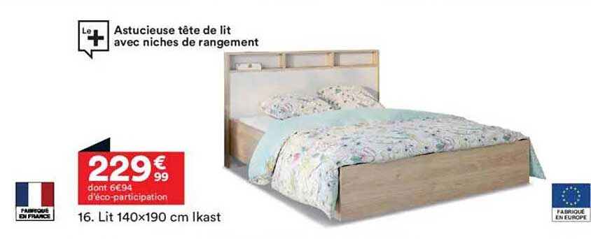 Astucieuse tête de lit avec niches de rangement
