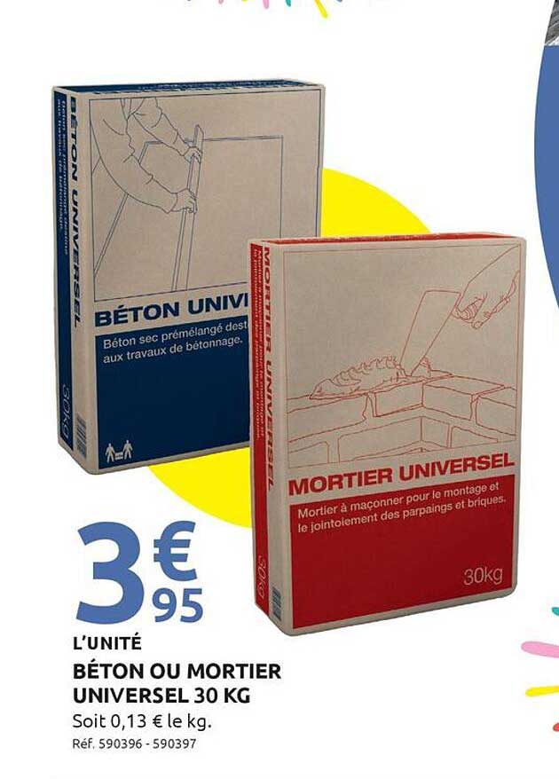 BÉTON OU MORTIER UNIVERSEL 30 KG