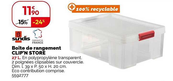 Boîte de rangement CLIP'N STORE