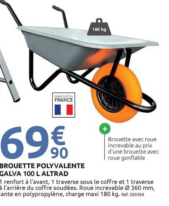 BROUETTE POLYVALENTE GALVA 100 L ALTRAD
