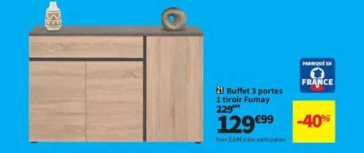 Buffet 3 portes 1 tiroir Fumay