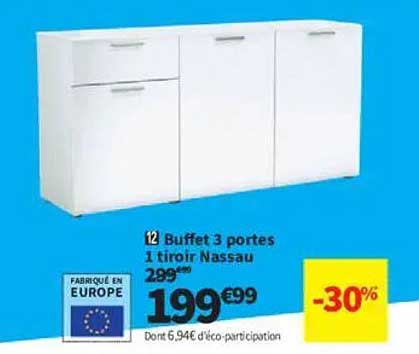 Buffet 3 portes 1 tiroir Nassau