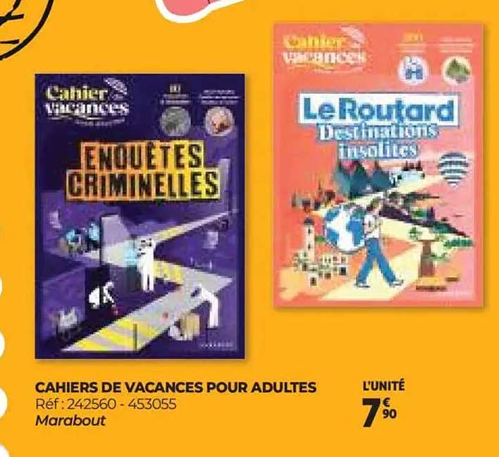 Cahiers de vacances pour adultes