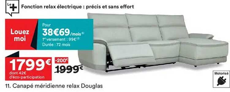 Canapé méridienne relax Douglas