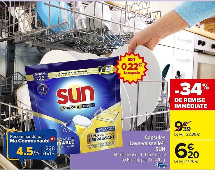 Capsules Lave-vaisselle SUN