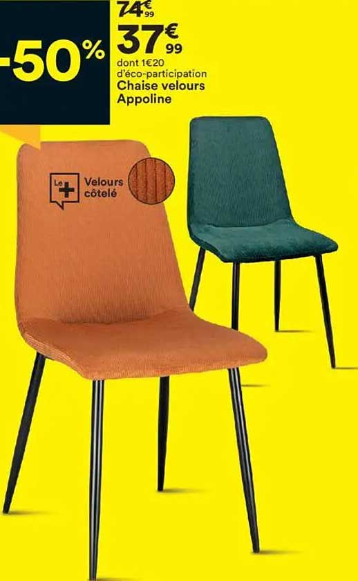 Chaise velours Appoline