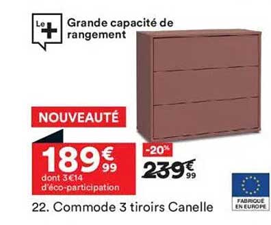 Commode 3 tiroirs Canelle