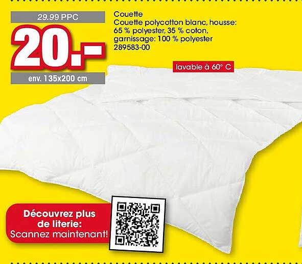 Couette polycoton blanc