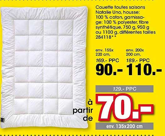 Couette toutes saisons Natalie Uno