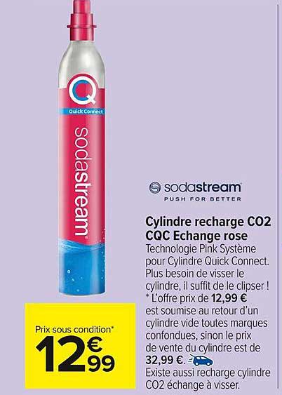 Cylindre recharge CO2 CQC Échange rose