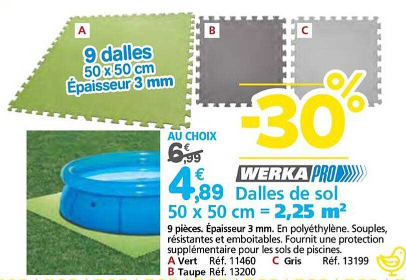 Dalles de sol WERKA PRO - 30% de réduction