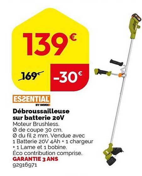 Débroussailleuse sur batterie 20V