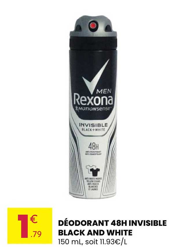 DÉODORANT 48H INVISIBLE BLACK AND WHITE