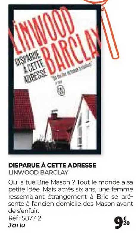 DISPARUE À CETTE ADRESSE
