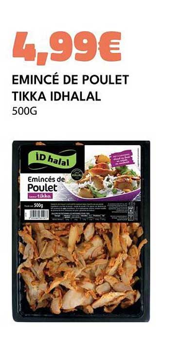 EMINCÉ DE POULET TIKKA IDHALAL 500G