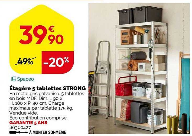 Étagerè 5 tablettes STRONG