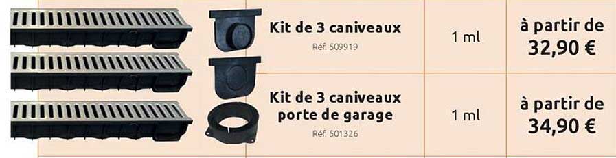 Kit de 3 caniveaux