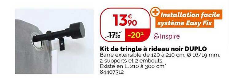 Kit de tringle à rideau noir DUPLO