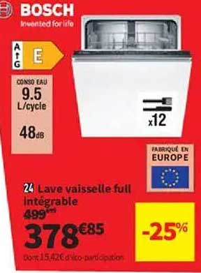 Lave vaisselle-full intégrable
