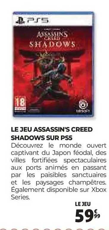 LE JEU ASSASSIN'S CREED SHADOWS SUR PS5