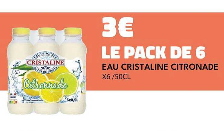 LE PACK DE 6 EAU CRISTALINE CITRONADE