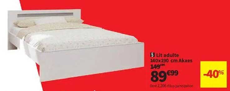 Lit adulte 140x190 cm Akxes