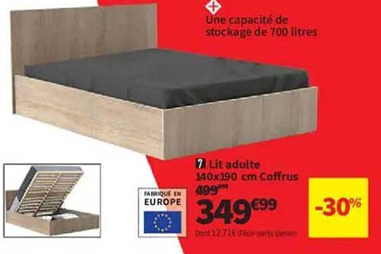 Lit adulte 140x190 cm Coffrus
