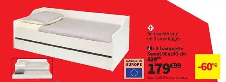 Lit banquette Sweet 90x190 cm