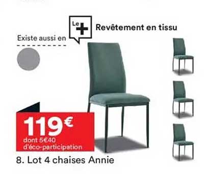 Lot 4 chaises Annie