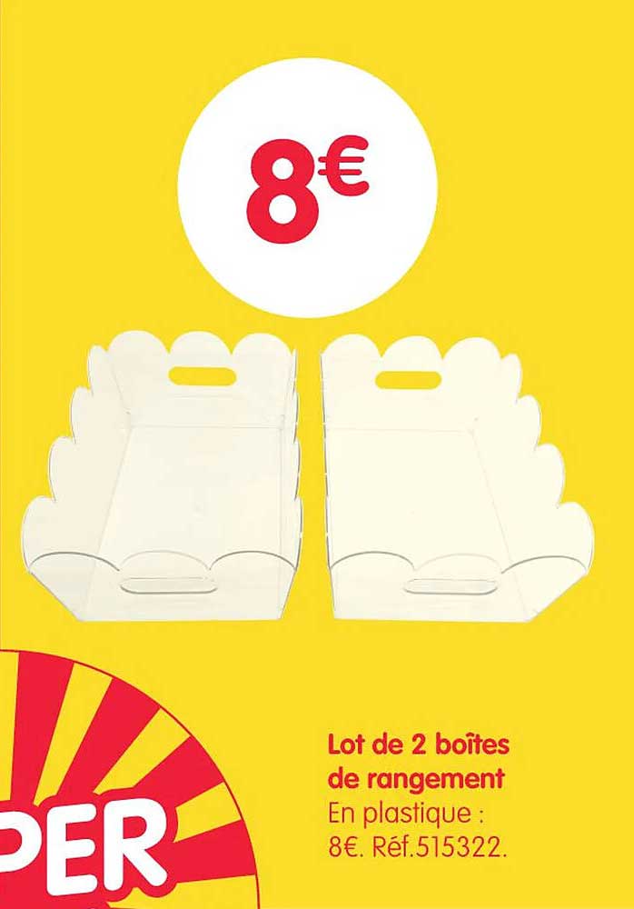 Lot de 2 boîtes de rangement