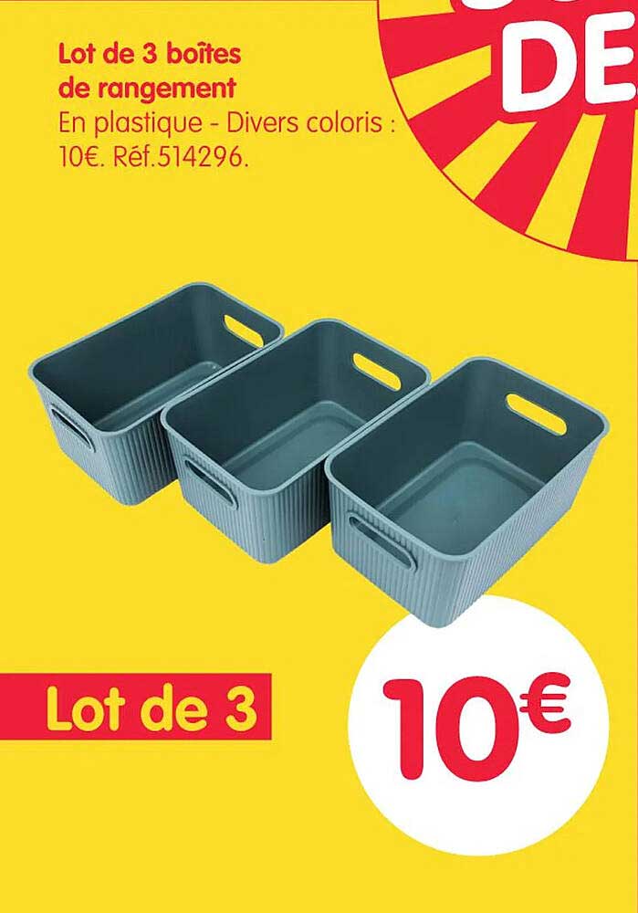 Lot de 3 boîtes de rangement
