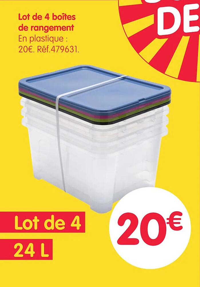 Lot de 4 boîtes de rangement