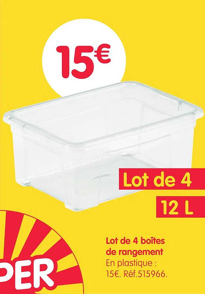Lot de 4 boîtes de rangement