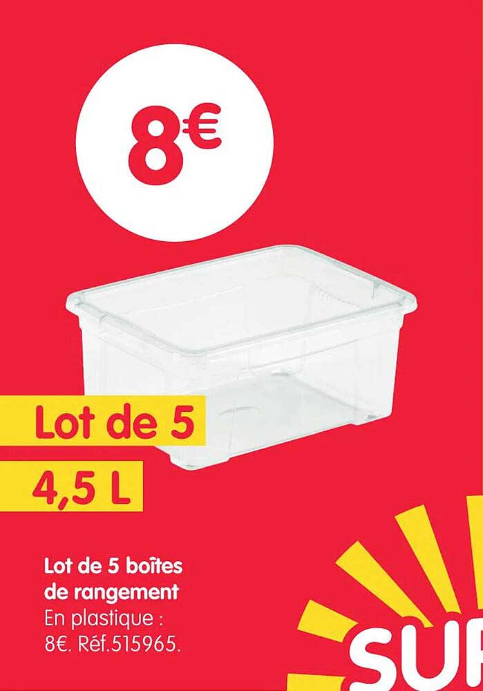 Lot de 5 boîtes de rangement