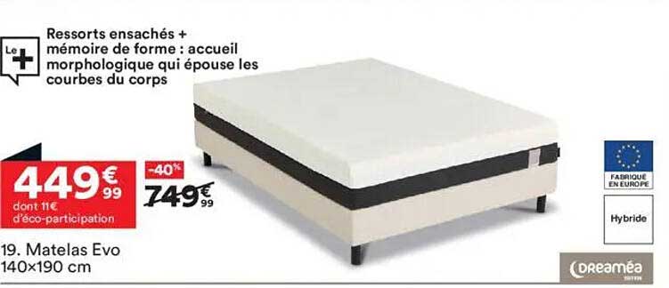 Matelas Evo 140x190 cm