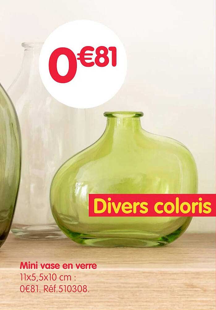 Mini vase en verre - Divers coloris