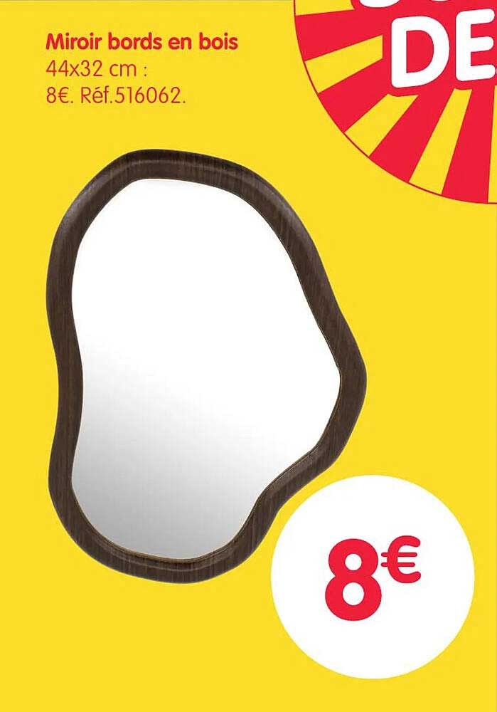 Miroir bords en bois