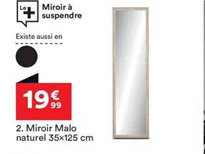 Miroir Malo naturel 35x125 cm