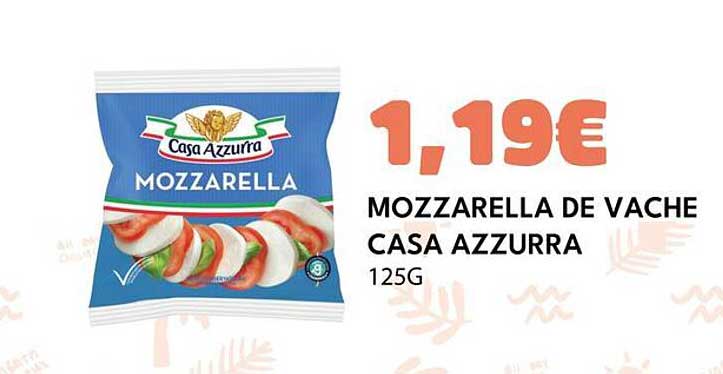 MOZZARELLA DE VACHE CASA AZZURRA 125G
